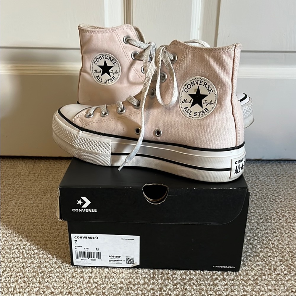 Converse Light Pink High-Tops, Women’s size 7